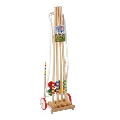 Croquet van hout met wagen