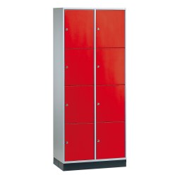 C+P Sluitvakkast voor grote ruimten "S 4000 Intro" (4 vakken boven elkaar) Lichtgrijs (RAL 7035), 195x82x49 cm/ 8 vakken