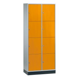 C+P Sluitvakkast voor grote ruimten "S 4000 Intro" (4 vakken boven elkaar) Lichtgrijs (RAL 7035), 195x82x49 cm/ 8 vakken