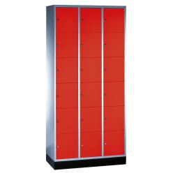 Sluitvakkast "S 4000 Intro" (6 vakken boven elkaar) Vuurrood (RAL 3000), 195x92x49 cm/ 18 vakken