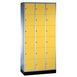 Sluitvakkast "S 4000 Intro" (6 vakken boven elkaar) Fel geel (RDS 080 80 60), 195x92x49 cm/ 18 vakken