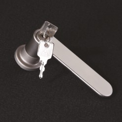 Klinkgreep met slot voor kasten met vleugeldeuren