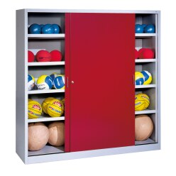 C+P Ballenkast (HxBxD195x190x60 cm, met geperforeerde plaatstaal vleugeldeuren, type 4)
