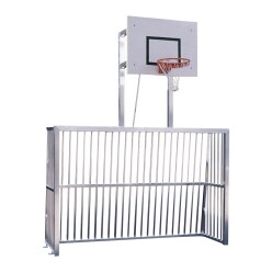 Sport-Thieme Speelpleindoel Volledig gelast  3x2 m, met basketbalbord, Ovaal profiel 120x100 mm
