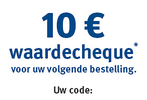 10 € waardecheque voor uw volgende bestelling.